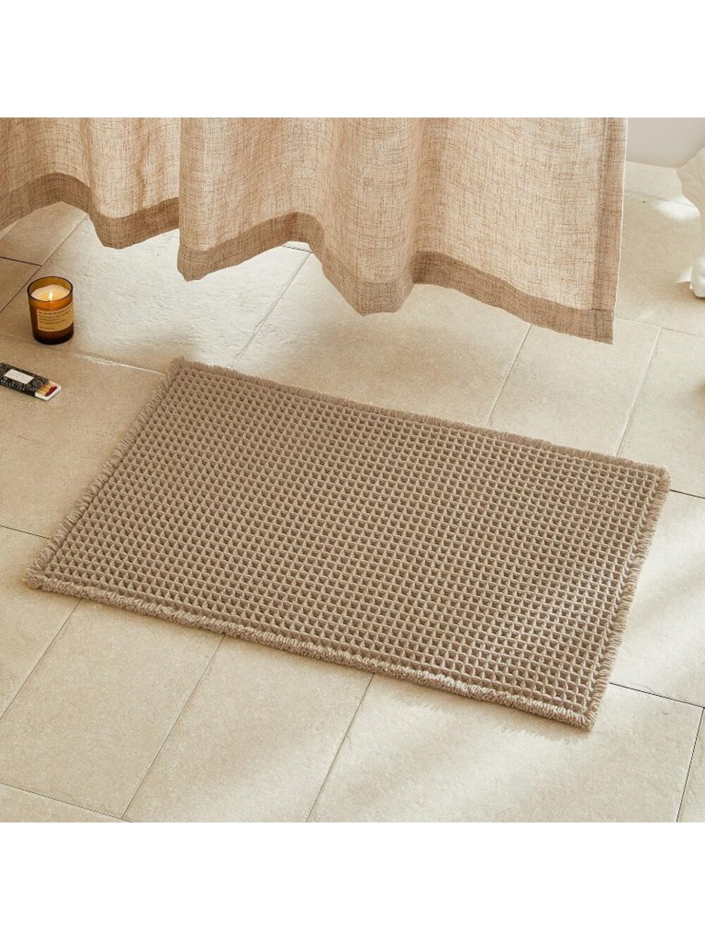 New Waffle Bath Mat 30"x20" Non-Slip Super Absorbent Quick Dry Boho Bathroom Rug